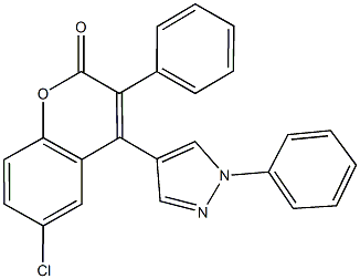 6-chloro-3-phenyl-4-(1-phenyl-1H-pyrazol-4-yl)-2H-chromen-2-one 结构式