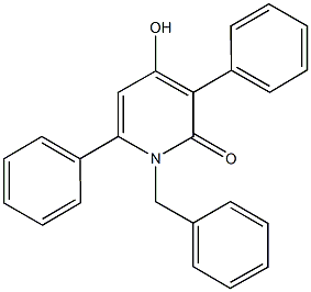 1-苄基-4-羟基-3,6-二苯基吡啶-2(1H)-酮 结构式