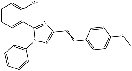 2-{3-[2-(4-methoxyphenyl)vinyl]-1-phenyl-1H-1,2,4-triazol-5-yl}phenol 结构式