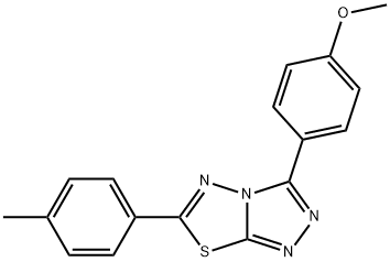 methyl 4-[6-(4-methylphenyl)[1,2,4]triazolo[3,4-b][1,3,4]thiadiazol-3-yl]phenyl ether 结构式