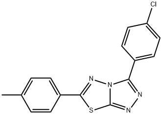 3-(4-chlorophenyl)-6-(4-methylphenyl)[1,2,4]triazolo[3,4-b][1,3,4]thiadiazole 结构式