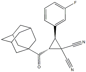 2-(1-adamantylcarbonyl)-3-(3-fluorophenyl)-1,1-cyclopropanedicarbonitrile 结构式