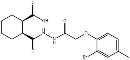 2-({2-[(2-bromo-4-methylphenoxy)acetyl]hydrazino}carbonyl)cyclohexanecarboxylic acid 结构式