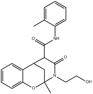 10-(2-hydroxyethyl)-9-methyl-N-(2-methylphenyl)-11-oxo-8-oxa-10-azatricyclo[7.3.1.0~2,7~]trideca-2,4,6-triene-12-carboxamide 结构式