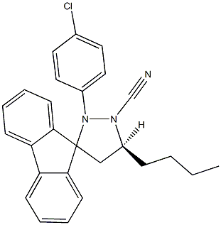 3'-butyl-1'-(4-chlorophenyl)-2'-cyanospiro[9H-fluorene-9,5'-pyrazolidine] 结构式