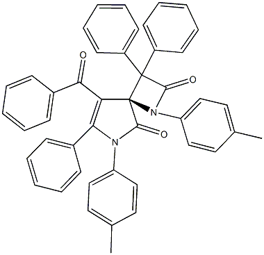 8-benzoyl-1,6-bis(4-methylphenyl)-3,3,7-triphenyl-1,6-diazaspiro[3.4]oct-7-ene-2,5-dione 结构式