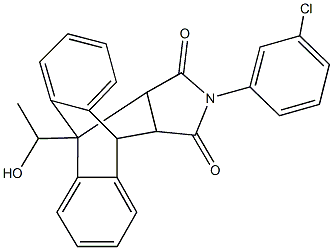 17-(3-chlorophenyl)-1-(1-hydroxyethyl)-17-azapentacyclo[6.6.5.0~2,7~.0~9,14~.0~15,19~]nonadeca-2,4,6,9,11,13-hexaene-16,18-dione 结构式