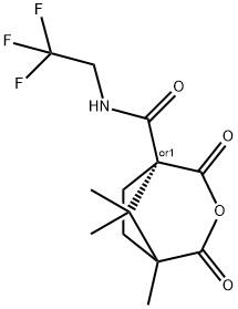 5,8,8-trimethyl-2,4-dioxo-N-(2,2,2-trifluoroethyl)-3-oxabicyclo[3.2.1]octane-1-carboxamide 结构式