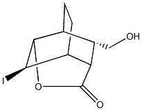 7-(hydroxymethyl)-2-iodo-4-oxatricyclo[4.4.0.0~3,8~]decan-5-one 结构式
