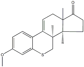 7-methoxy-3a,3b,11a-trimethyl-3,3a,3b,4,11,11a-hexahydroindeno[4,5-c]thiochromen-1(2H)-one 结构式