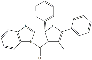 3-methyl-2,10b-diphenyl-3a,10b-dihydro-4H-thieno[2',3':3,4]pyrrolo[1,2-a]benzimidazol-4-one 结构式