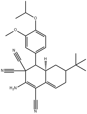 2-amino-6-tert-butyl-4-(4-isopropoxy-3-methoxyphenyl)-4a,5,6,7-tetrahydro-1,3,3(4H)-naphthalenetricarbonitrile 结构式