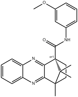 N-(3-methoxyphenyl)-12,15,15-trimethyl-3,10-diazatetracyclo[10.2.1.0~2,11~.0~4,9~]pentadeca-2(11),3,5,7,9-pentaene-1-carboxamide 结构式