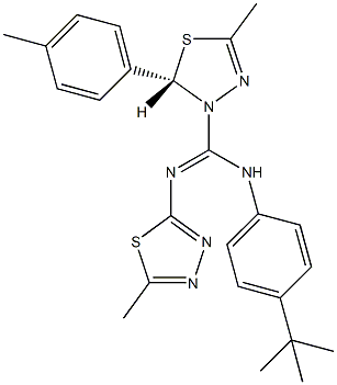 N-(4-tert-butylphenyl)-5-methyl-2-(4-methylphenyl)-N'-(5-methyl-1,3,4-thiadiazol-2-yl)-1,3,4-thiadiazole-3(2H)-carboximidamide 结构式