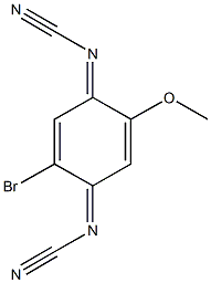 2-bromo-4-(cyanoimino)-5-methoxy-2,5-cyclohexadien-1-ylidenecyanamide 结构式