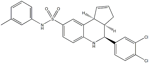 4-(3,4-dichlorophenyl)-N-(3-methylphenyl)-3a,4,5,9b-tetrahydro-3H-cyclopenta[c]quinoline-8-sulfonamide 结构式