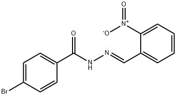 4-bromo-N'-[(E)-(2-nitrophenyl)methylidene]benzohydrazide 结构式