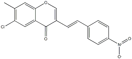 6-chloro-3-(2-{4-nitrophenyl}vinyl)-7-methyl-4H-chromen-4-one 结构式