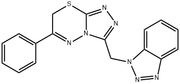 3-(1H-1,2,3-benzotriazol-1-ylmethyl)-6-phenyl-7H-[1,2,4]triazolo[3,4-b][1,3,4]thiadiazine 结构式