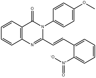 2-(2-{2-nitrophenyl}vinyl)-3-(4-methoxyphenyl)-4(3H)-quinazolinone 结构式