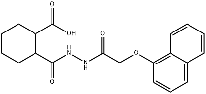 2-({2-[(1-naphthyloxy)acetyl]hydrazino}carbonyl)cyclohexanecarboxylic acid 结构式