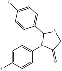 2,3-bis(4-fluorophenyl)-1,3-thiazolidin-4-one 结构式