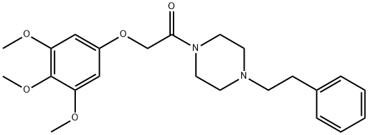 1-(2-phenylethyl)-4-[(3,4,5-trimethoxyphenoxy)acetyl]piperazine 结构式