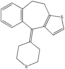 4-tetrahydro-4H-thiopyran-4-ylidene-9,10-dihydro-4H-benzo[4,5]cyclohepta[1,2-b]thiophene 结构式