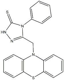 5-(10H-phenothiazin-10-ylmethyl)-4-phenyl-2,4-dihydro-3H-1,2,4-triazole-3-thione 结构式