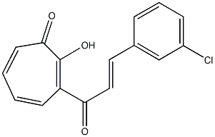 3-[3-(3-chlorophenyl)acryloyl]-2-hydroxy-2,4,6-cycloheptatrien-1-one 结构式