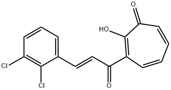 3-[3-(2,3-dichlorophenyl)acryloyl]-2-hydroxy-2,4,6-cycloheptatrien-1-one 结构式