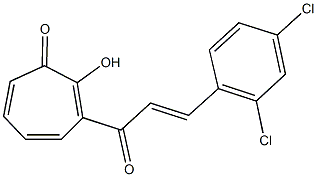 3-[3-(2,4-dichlorophenyl)acryloyl]-2-hydroxy-2,4,6-cycloheptatrien-1-one 结构式