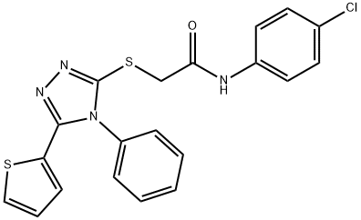 N-(4-chlorophenyl)-2-{[4-phenyl-5-(2-thienyl)-4H-1,2,4-triazol-3-yl]sulfanyl}acetamide 结构式