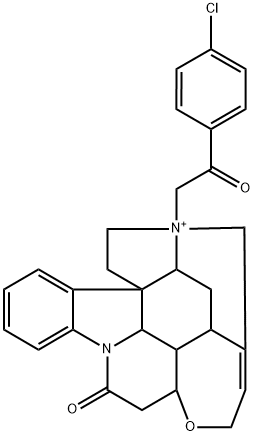 17-[2-(4-chlorophenyl)-2-oxoethyl]-9-oxo-12-oxa-8-aza-17-azoniaheptacyclo[15.5.2.0~1,18~.0~2,7~.0~8,22~.0~11,21~.0~15,20~]tetracosa-2,4,6,14-tetraene 结构式