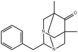 2-benzyl-5,7-dimethyl-1,3-diazatricyclo[3.3.1.1~3,7~]decan-6-one 结构式