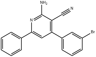 2-amino-4-(3-bromophenyl)-6-phenylnicotinonitrile 结构式