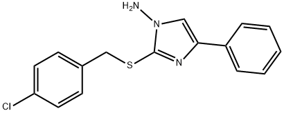 2-[(4-chlorobenzyl)sulfanyl]-4-phenyl-1H-imidazol-1-amine 结构式