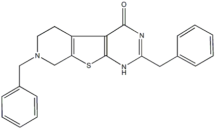 2,7-dibenzyl-5,6,7,8-tetrahydropyrido[4',3':4,5]thieno[2,3-d]pyrimidin-4(1H)-one 结构式