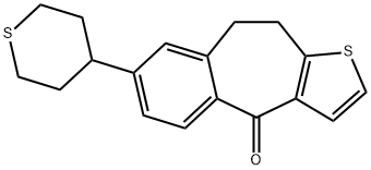 7-tetrahydro-2H-thiopyran-4-yl-9,10-dihydro-4H-benzo[4,5]cyclohepta[1,2-b]thiophen-4-one 结构式