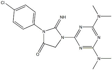 1-[4,6-bis(dimethylamino)-1,3,5-triazin-2-yl]-3-(4-chlorophenyl)-2-imino-4-imidazolidinone 结构式