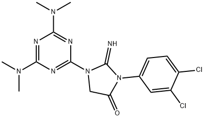 1-[4,6-bis(dimethylamino)-1,3,5-triazin-2-yl]-3-(3,4-dichlorophenyl)-2-imino-4-imidazolidinone 结构式