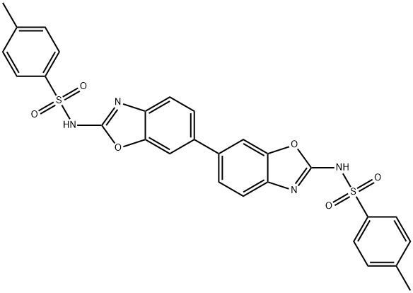 6,6'-bis(2-{[(4-methylphenyl)sulfonyl]amino}-1,3-benzoxazole) 结构式