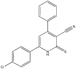 6-(4-chlorophenyl)-4-phenyl-2-thioxo-1,2-dihydro-3-pyridinecarbonitrile 结构式