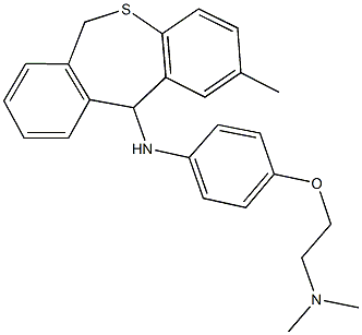 N-{4-[2-(dimethylamino)ethoxy]phenyl}-N-(2-methyl-6,11-dihydrodibenzo[b,e]thiepin-11-yl)amine 结构式