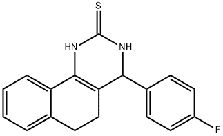 4-(4-fluorophenyl)-3,4,5,6-tetrahydrobenzo[h]quinazoline-2(1H)-thione 结构式