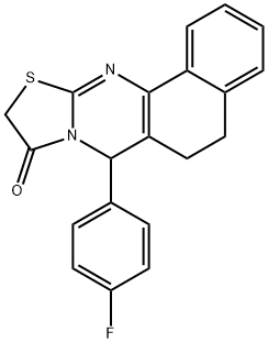 7-(4-fluorophenyl)-5,7-dihydro-6H-benzo[h][1,3]thiazolo[2,3-b]quinazolin-9(10H)-one 结构式