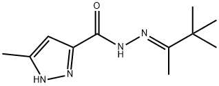 3-methyl-N'-(1,2,2-trimethylpropylidene)-1H-pyrazole-5-carbohydrazide 结构式