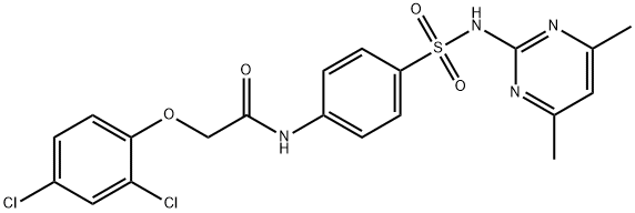 2-(2,4-dichlorophenoxy)-N-(4-{[(4,6-dimethyl-2-pyrimidinyl)amino]sulfonyl}phenyl)acetamide 结构式