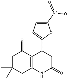 4-{5-nitro-2-furyl}-7,7-dimethyl-4,6,7,8-tetrahydro-2,5(1H,3H)-quinolinedione 结构式