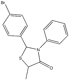2-(4-bromophenyl)-5-methyl-3-phenyl-1,3-thiazolidin-4-one 结构式